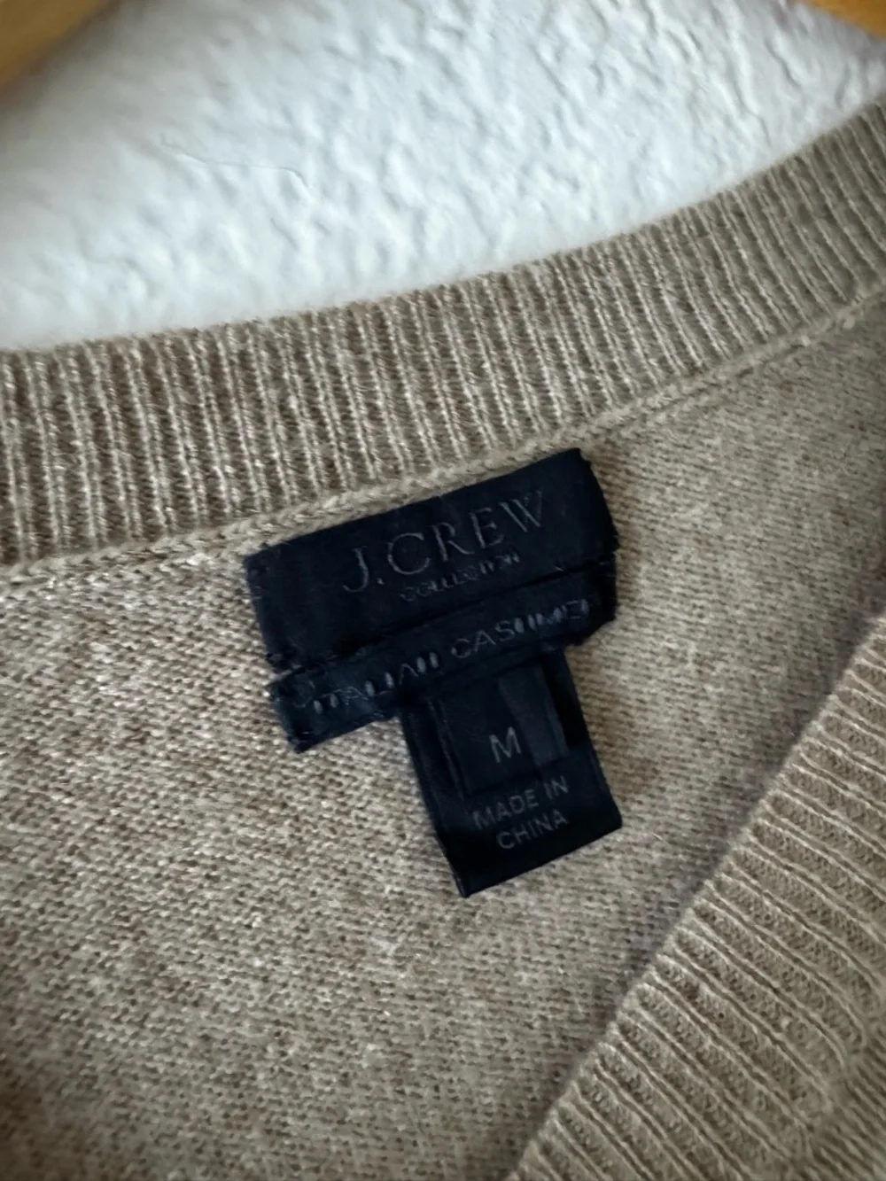 J. Crew Collection Italian Cashmere Pullover Sweater Size Medium Tan